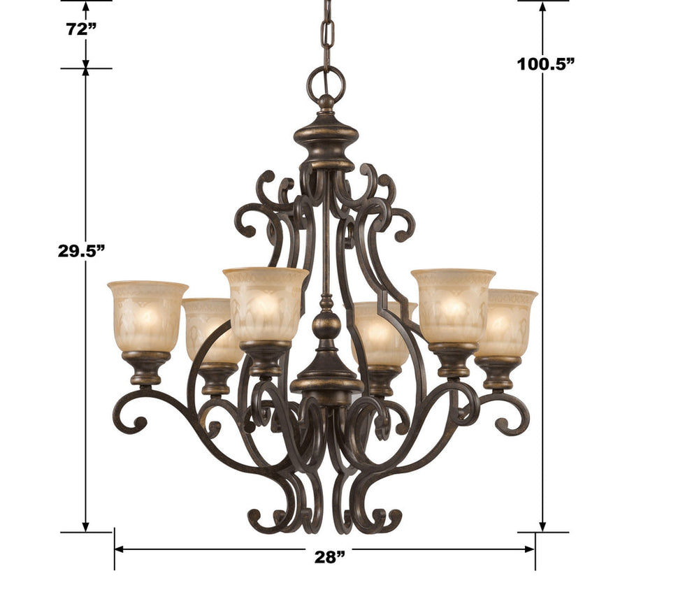 Crystorama Crystorama Norwalk 6 Light Bronze Umber Chandelier