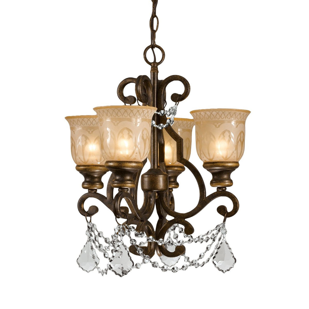 Crystorama Crystorama Norwalk 4 Light Spectra Crystal Bronze Umber Mini Chandelier