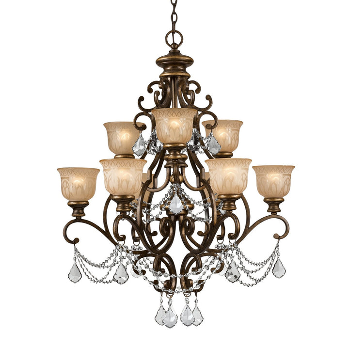 Crystorama Crystorama Norwalk 9 Light Clear Crystal Bronze Umber Chandelier