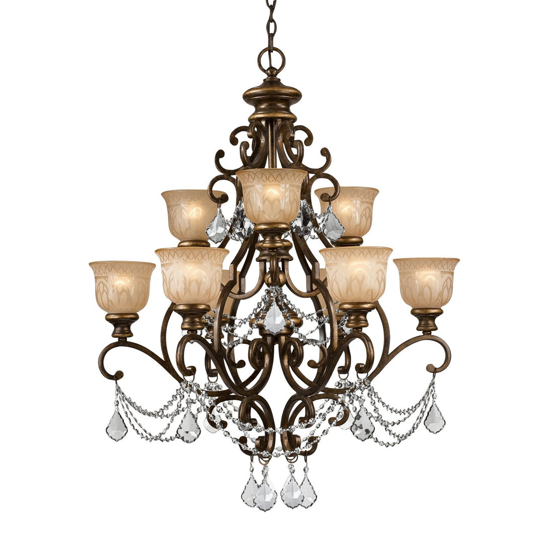 Crystorama Crystorama Norwalk 9 Light Swarovski Strass Crystal Bronze Umber Chandelier