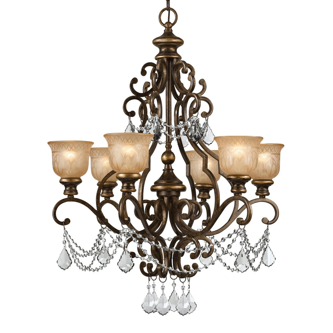 Crystorama Crystorama Norwalk 6 Light Swarovski Strass Crystal Bronze Umber Chandelier