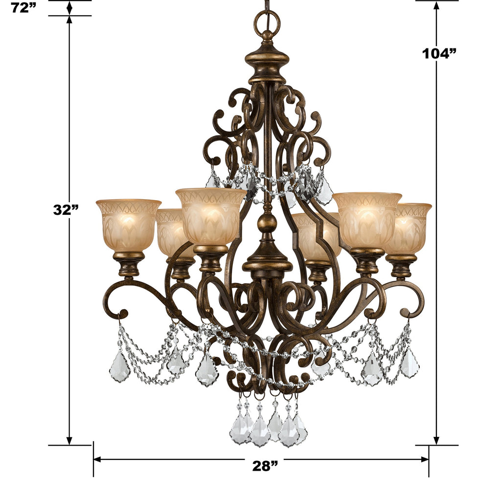 Crystorama Crystorama Norwalk 6 Light Spectra Crystal Bronze Umber Chandelier