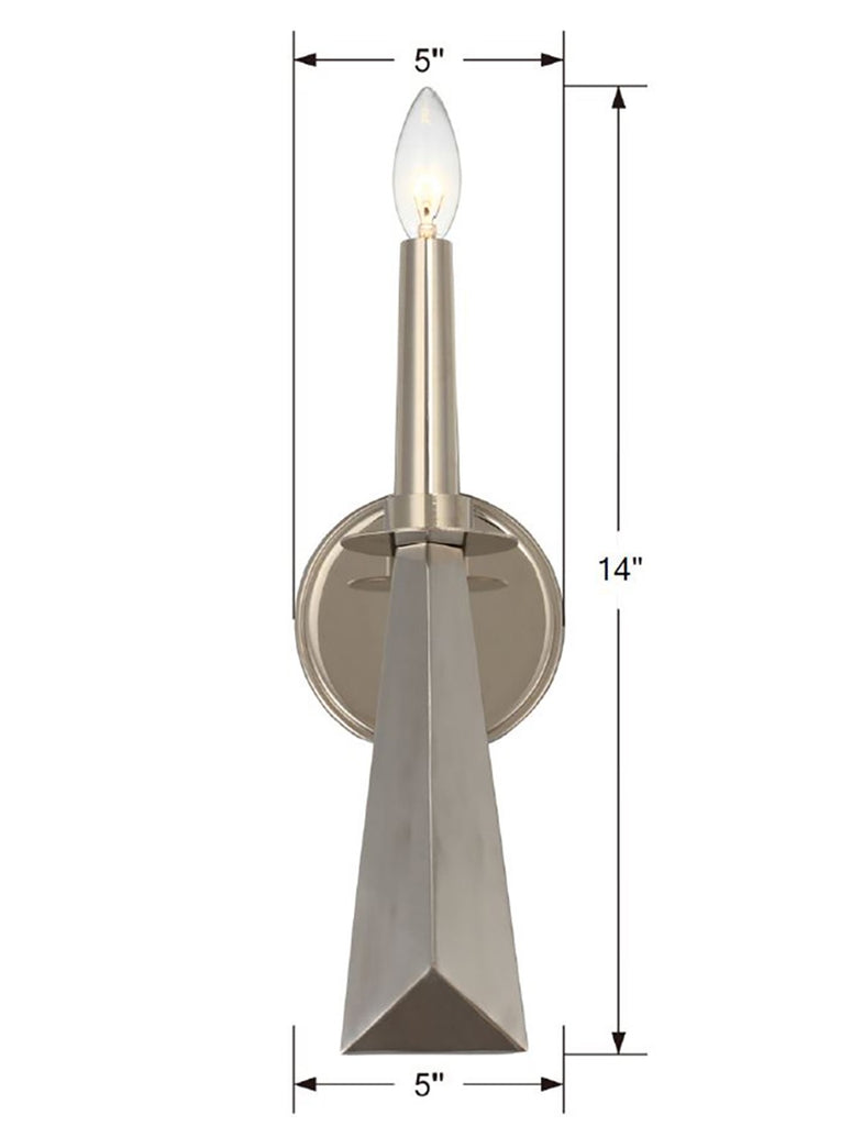 Crystorama Crystorama Palmer 1 Light Polished Nickel Sconce