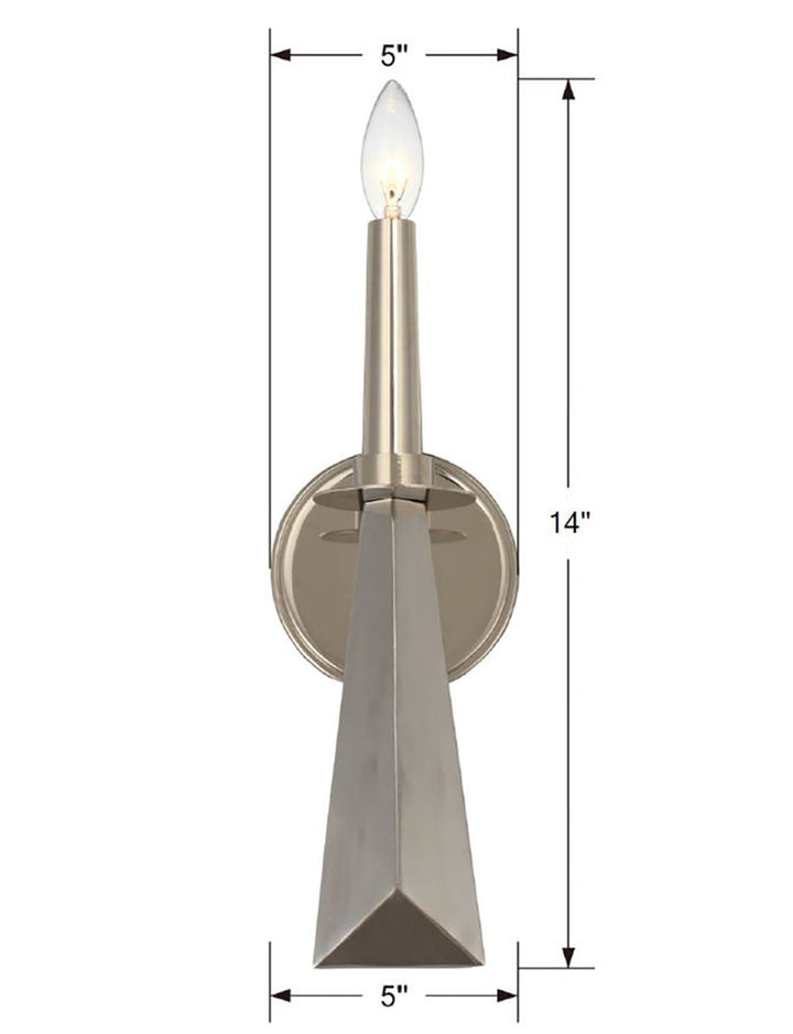 Crystorama Crystorama Palmer 1 Light Polished Nickel Sconce