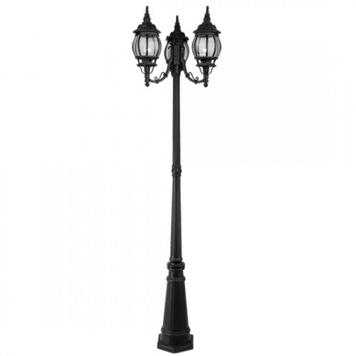 3 Light Textured Black Outdoor Post Light Livex