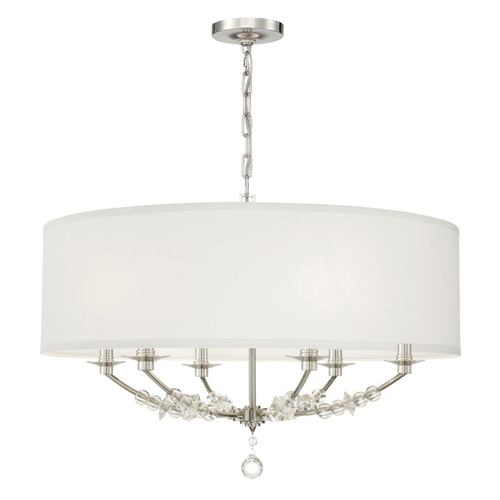 Crystorama Crystorama Mirage 6 Light Polished Nickel Drum Shade Chandelier