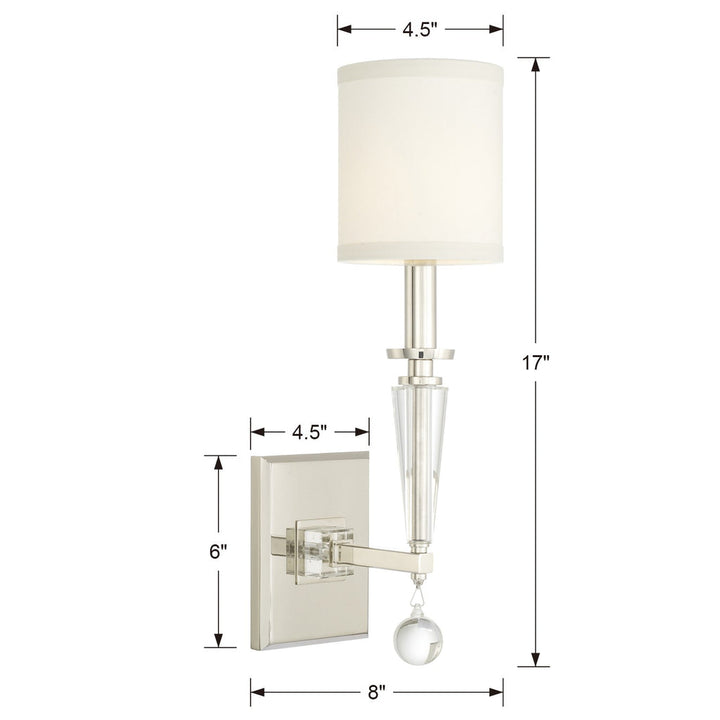Crystorama Crystorama Paxton 1 Light Polished Nickel Sconce