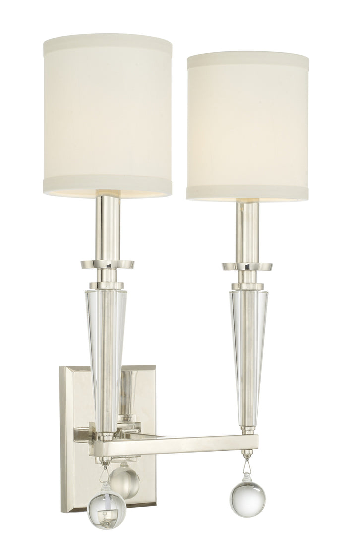 Crystorama Crystorama Paxton 2 Light Polished Nickel Sconce