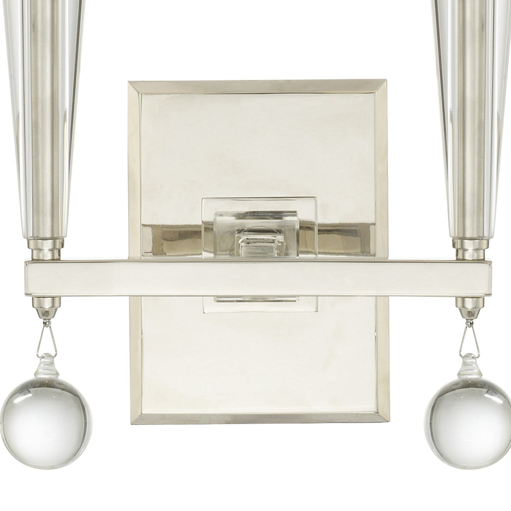 Crystorama Crystorama Paxton 2 Light Polished Nickel Sconce