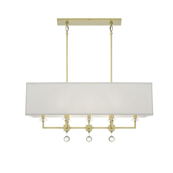Crystorama Crystorama Paxton 8 Light Aged Brass Linear Chandelier