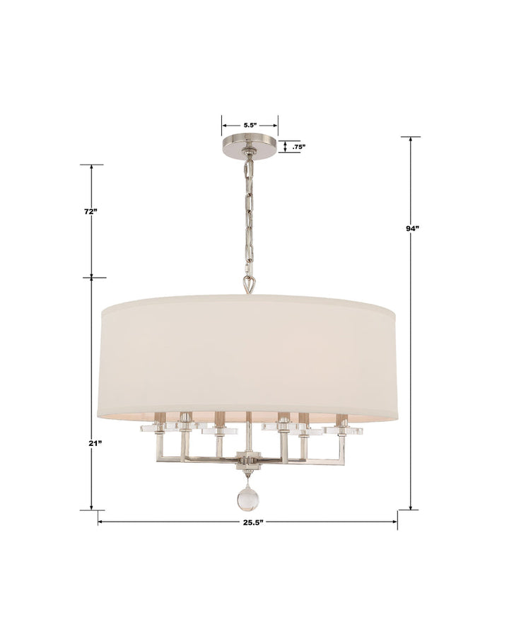 Crystorama Crystorama Paxton 6 Light Polished Nickel Chandelier