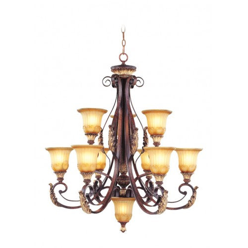 10 Light Verona Bronze Chandelier Livex