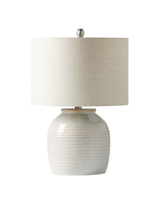 ##Antique Hardware## 1 Light Ceramic Base Table Lamp in Cream