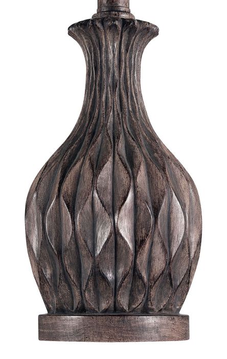 ##Antique Hardware## 1 Light Resin Base Table Lamp in Carved Painted Brown (2 Pack)