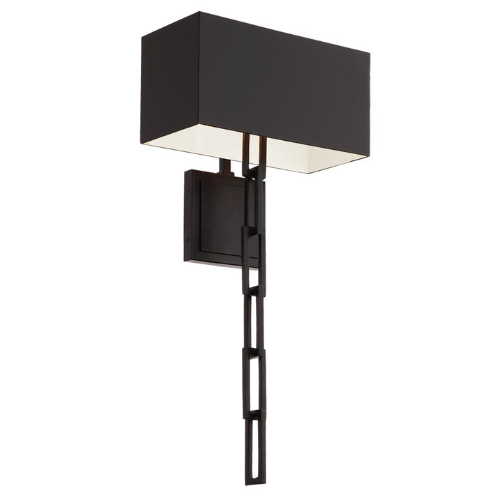 Crystorama Crystorama Brian Patrick Flynn Alston 2 Light Matte Black + White Sconce