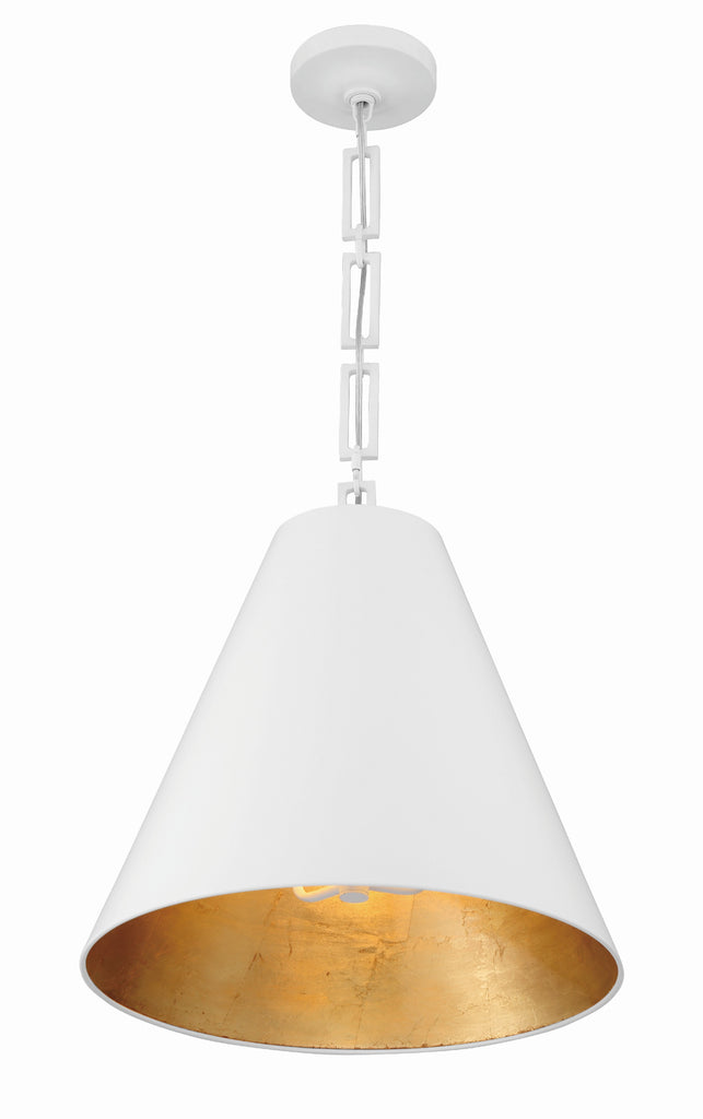 Crystorama Crystorama Brian Patrick Flynn Alston 3 Light Matte White + Antique Gold Chandelier