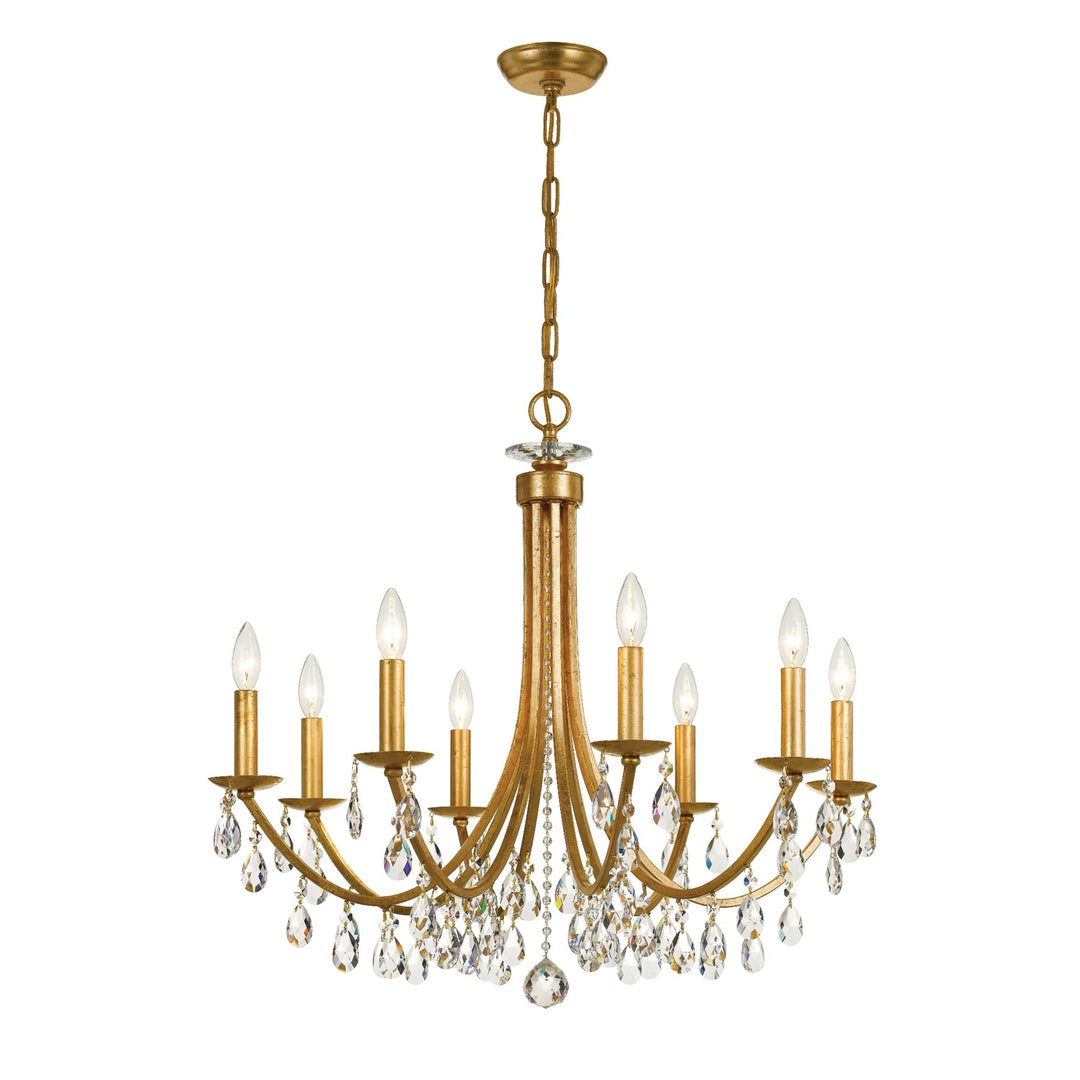 Crystorama Crystorama Bridgehampton 8 Light Hand Cut Crystal Antique Gold Chandelier