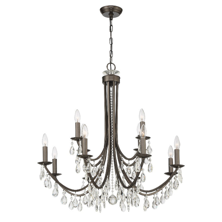 Crystorama Crystorama Bridgehampton 12 Light Spectra Crystal Vibrant Bronze Chandelier