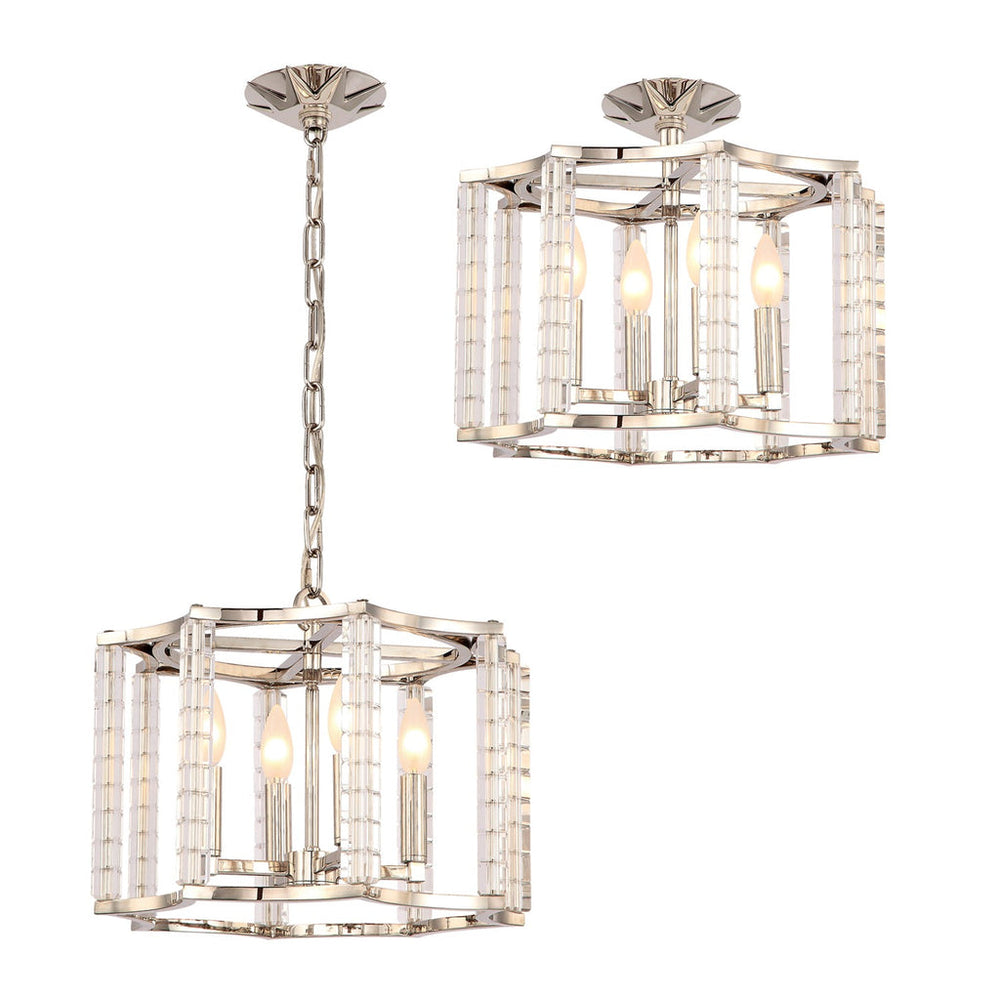 Crystorama Crystorama Carson 4 Light Polished Nickel Mini Chandelier
