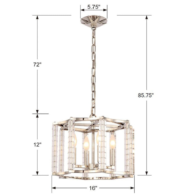 Crystorama Crystorama Carson 4 Light Polished Nickel Mini Chandelier