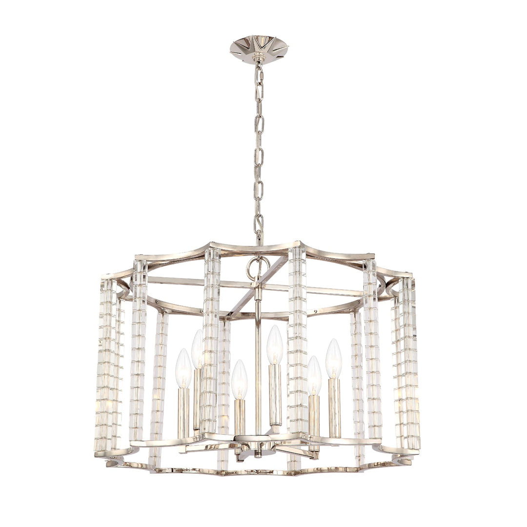 Crystorama Crystorama Carson 6 Light Polished Nickel Chandelier
