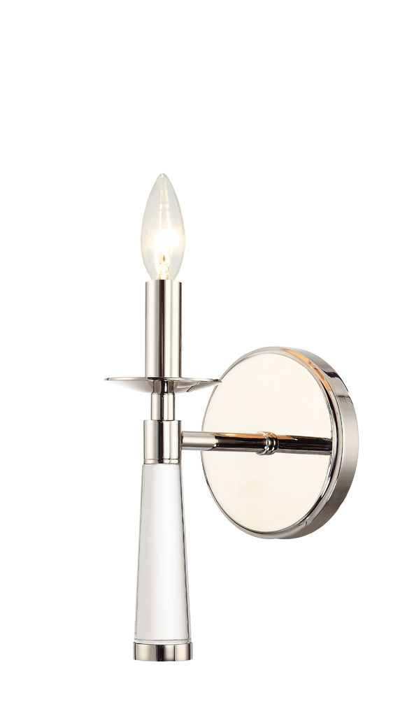 Crystorama Crystorama Baxter 1 Light Polished Nickel Sconce