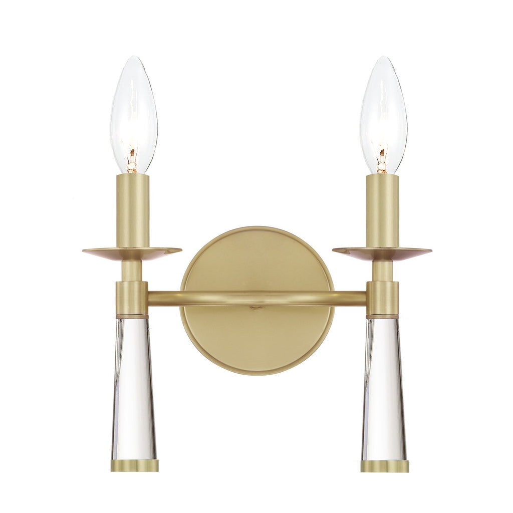 Crystorama Crystorama Baxter 2 Light Aged Brass Sconce