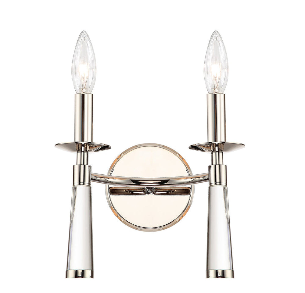 Crystorama Crystorama Baxter 2 Light Polished Nickel Bronze Sconce