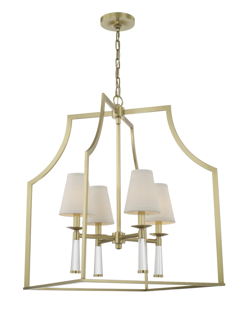 Crystorama Crystorama Baxter 4 Light Aged Brass Chandelier