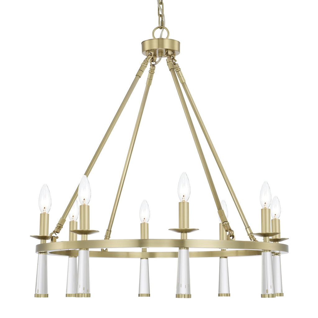 Crystorama Crystorama Baxter 8 Light Antique Aged Brass Chandelier
