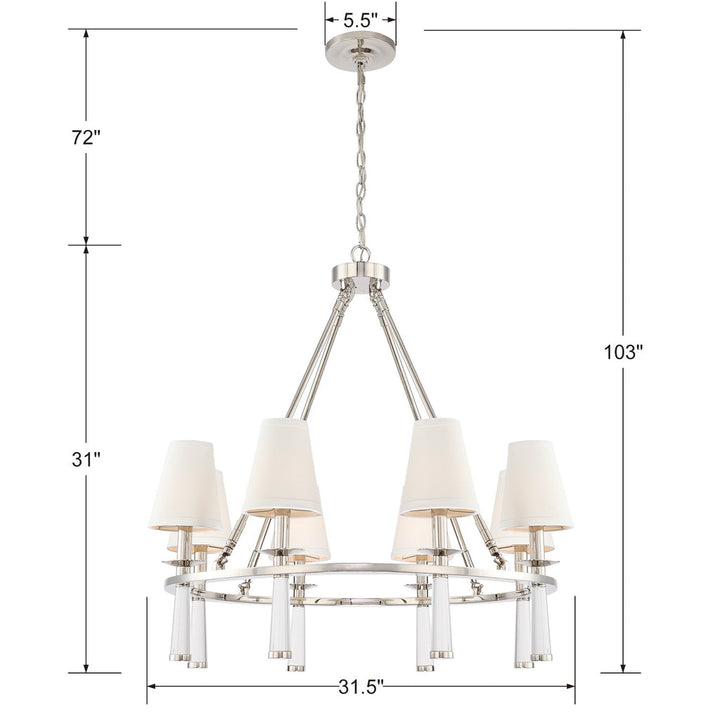 Crystorama Crystorama Baxter 8 Light Polished Nickel Chandelier