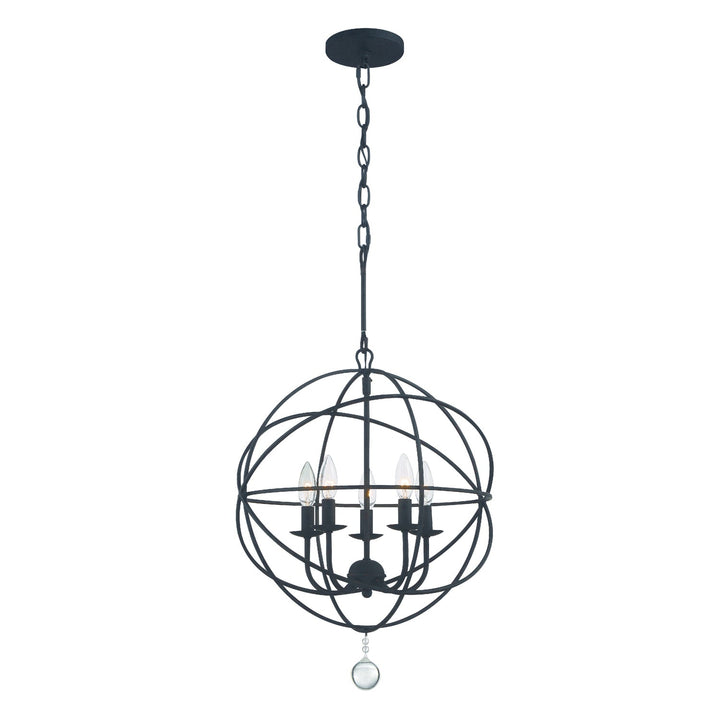 Crystorama Crystorama Solaris 5 Light Black Mini Chandelier