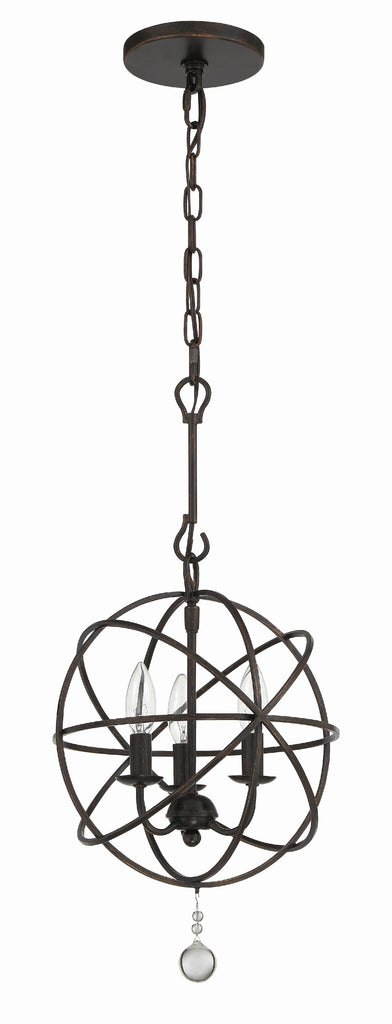 Crystorama Crystorama Solaris 3 Light English Bronze Mini Chandelier