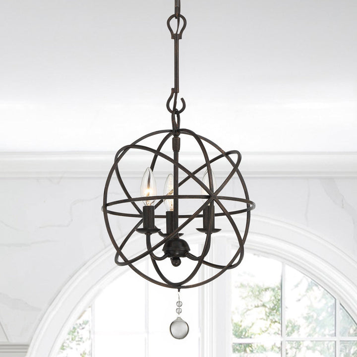Crystorama Crystorama Solaris 3 Light English Bronze Mini Chandelier