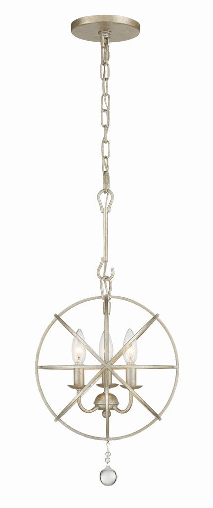 Crystorama Crystorama Solaris 3 Light Olde Silver Mini Chandelier