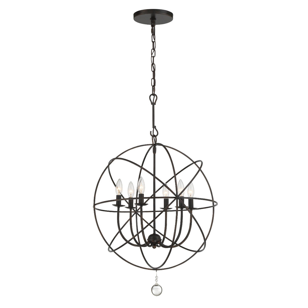 Crystorama Crystorama Solaris 6 Light English Bronze Sphere Chandelier