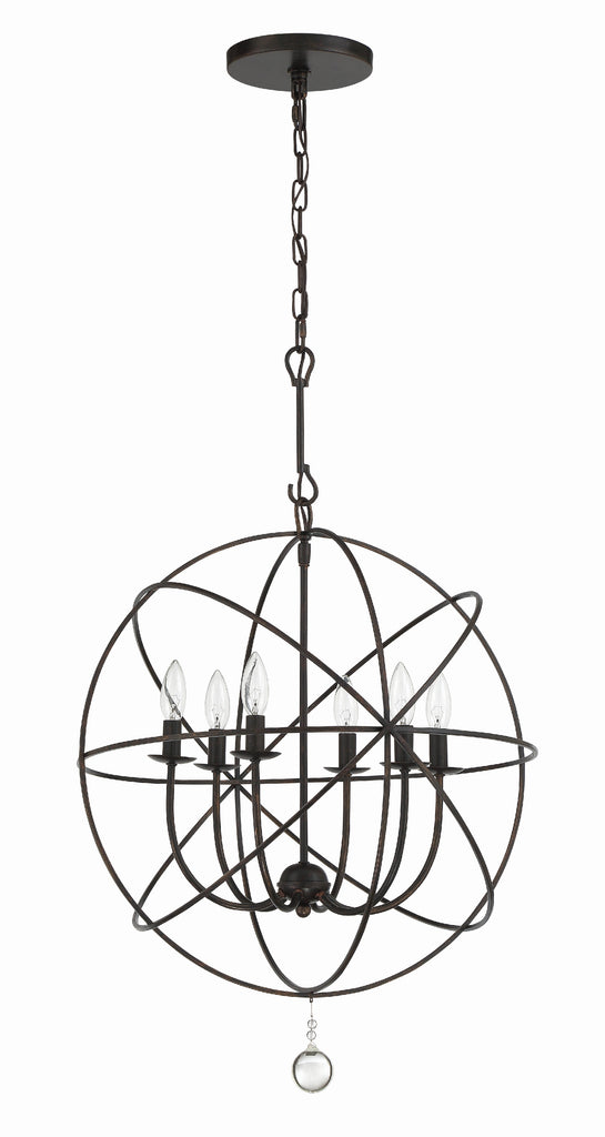 Crystorama Crystorama Solaris 6 Light English Bronze Sphere Chandelier