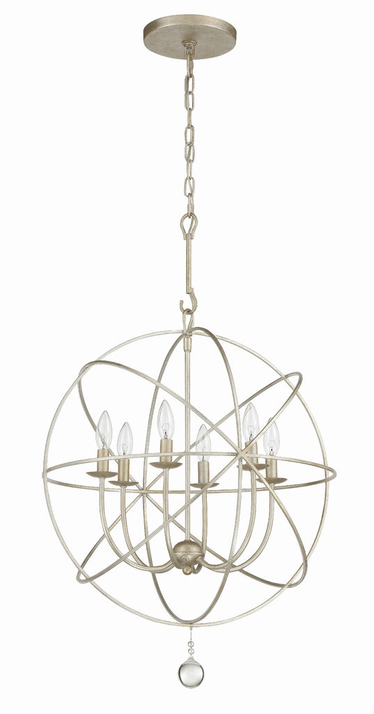 Crystorama Crystorama Solaris 6 Light Olde Silver Sphere Chandelier