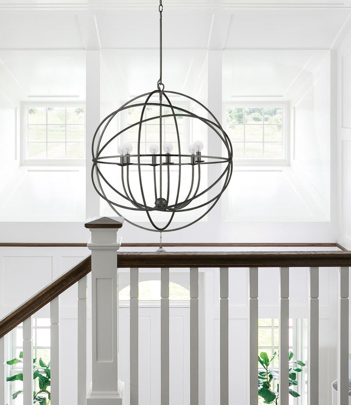 Crystorama Crystorama Solaris 6 Light English Bronze Sphere Chandelier