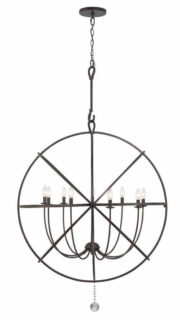 Crystorama Crystorama Solaris 9 Light English Bronze Sphere Chandelier