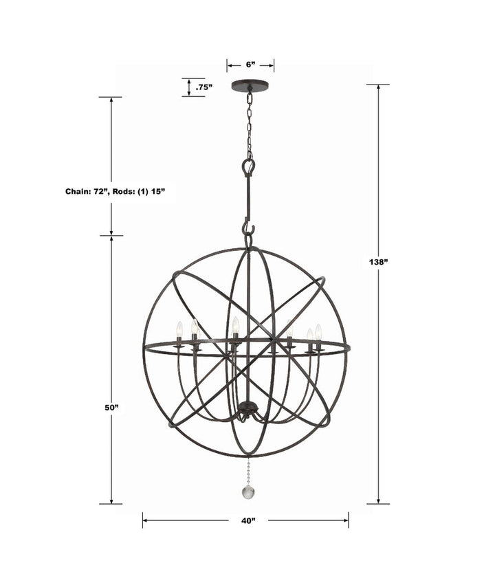 Crystorama Crystorama Solaris 9 Light English Bronze Sphere Chandelier