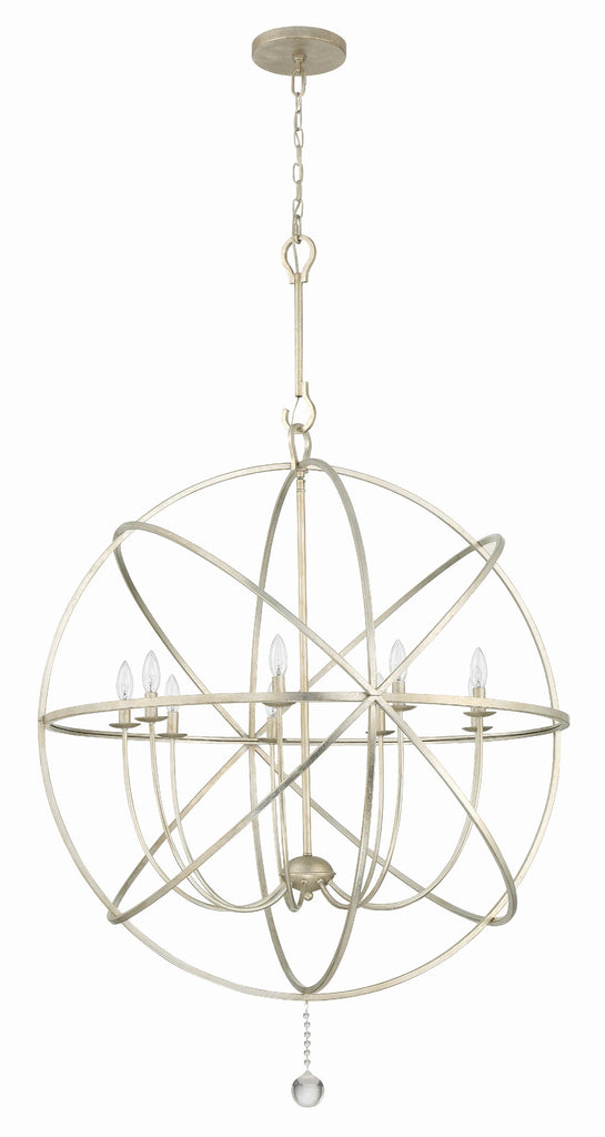 Crystorama Crystorama Solaris 9 Light Olde Silver Sphere Chandelier