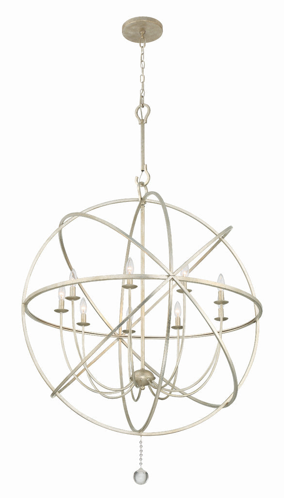 Crystorama Crystorama Solaris 9 Light Olde Silver Sphere Chandelier