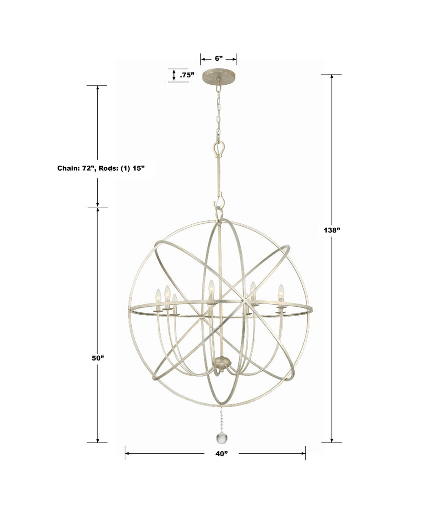 Crystorama Crystorama Solaris 9 Light Olde Silver Sphere Chandelier