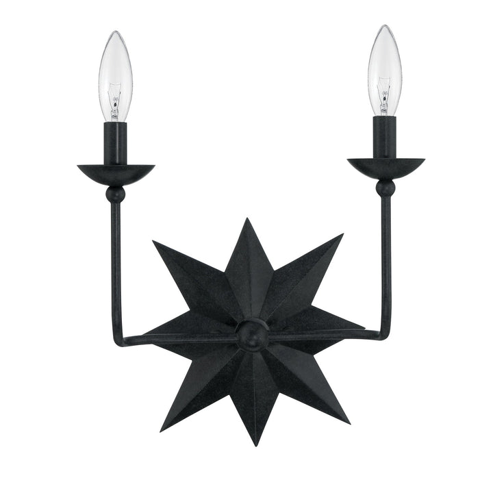 Crystorama Crystorama Astro 2 Light Black Sconce