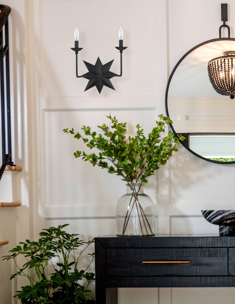 Crystorama Crystorama Astro 2 Light Black Sconce