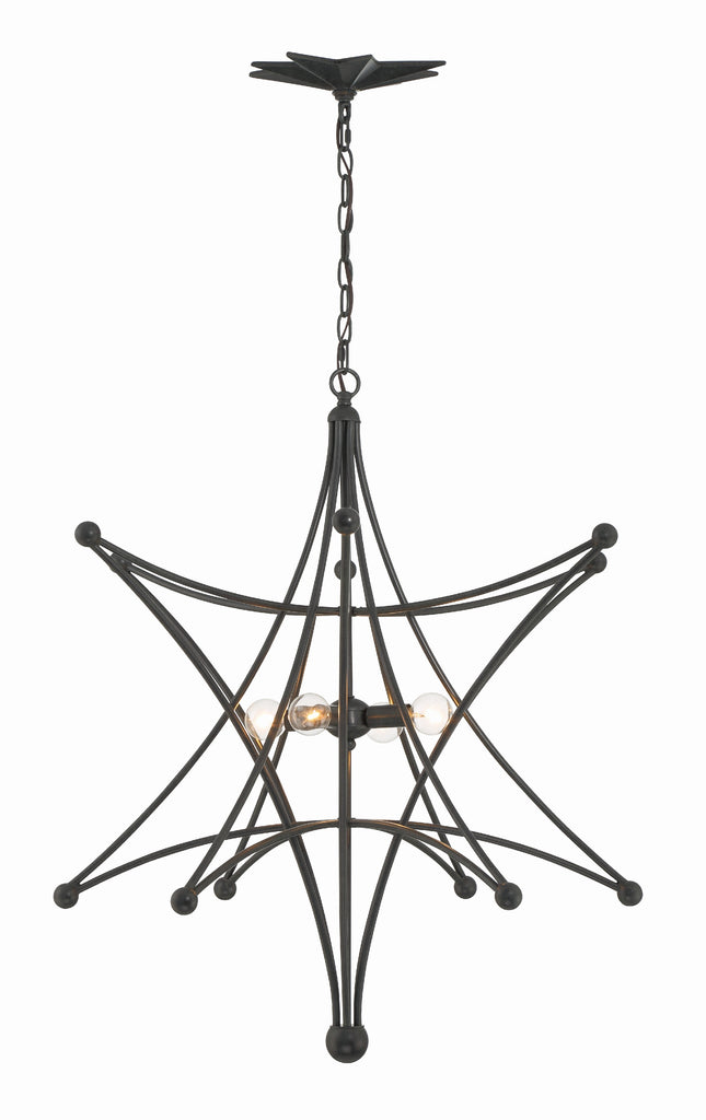 Crystorama Crystorama Astro 4 Light Black Chandelier
