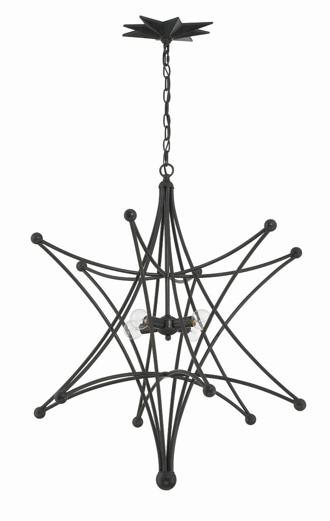 Crystorama Crystorama Astro 4 Light Black Chandelier