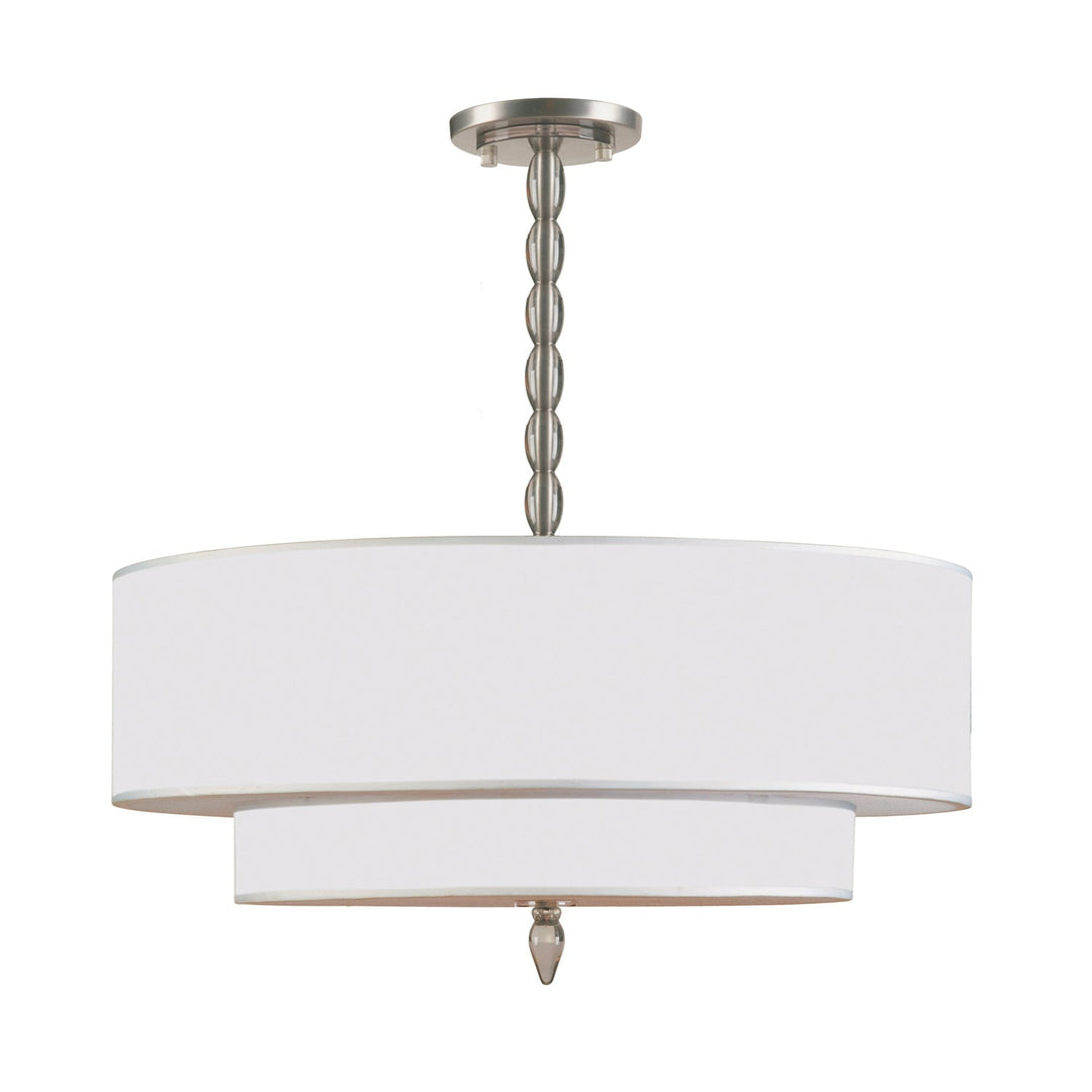 Crystorama Crystorama Luxo 5 Light Drum Shade Satin Nickel Chandelier