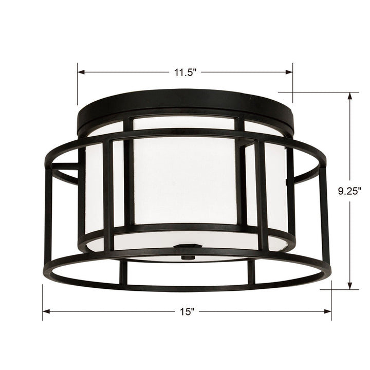 Brian Patrick Flynn Hulton 2 Light Matte Black Flush Mount Crystorama